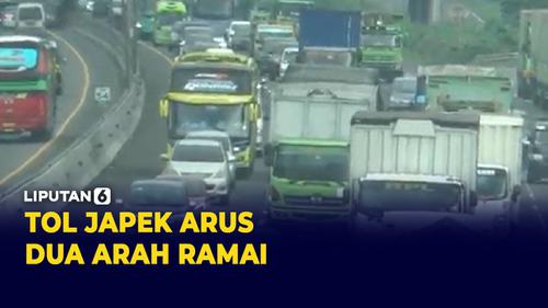 VIDEO: Arus Dua Arah Ramai, Ribuan Kendaraan Padati Tol Japek menuju Jakarta