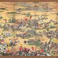 Sekigahara Kassen Byōbu. Ilustrasi Perang Sekigahara di 1600. Dok: Wikicommons