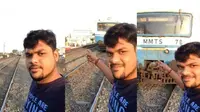 Video menunjukkan kereta api dan Siva sebelum kecelakaan. (Screenshot)