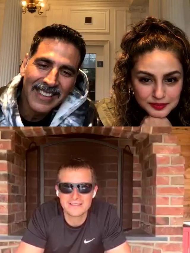 Akshay Kumar Huma Qureshi dan Bear Grylls (Instagram/ akshaykumar)