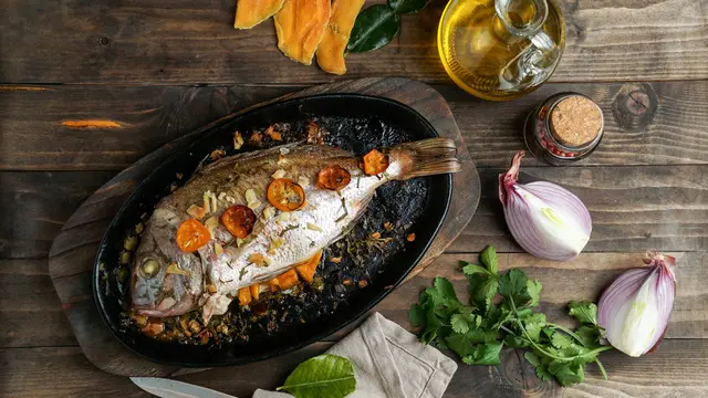 Ilustrasi Ikan Bakar
