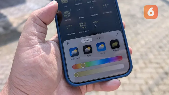 <p>Pengguna bisa atur warna ikon dan widget sesuai dengan keinginan atau mengikuti warna dari wallpaper. (Liputan6.com/ Yuslianson)</p>