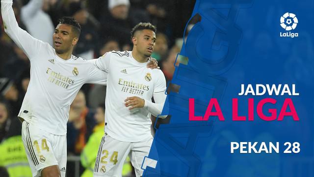Berita video jadwal La Liga 2019-2020 pekan ke-28. Real Madrid ditantang Eibar, Sabtu (14/3/2020) di Santiago Bernabeu, Madrid.