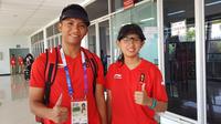 Pasangan petembak Indonesia di Asian Games 2018 yang turun di 10M Air Pistol Mixed Team, Deny Pratama dan Talitha Judith. (Bola.com/Riskha Prasetya)