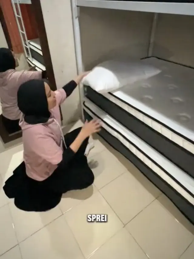 Potret kondisi kamar ART Tya Ariestya dengan kasur baru (Sumber: Tiktok/@tya_ariestya)