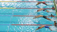 Tercatat sebanyak 1.600 atlet Akuatik terbaik dari seluruh penjuru Indonesia, ambil bagian dalam 7th Indonesia Open Aquatic Championships 2025. (Bola.com/M Iqbal  Ichsan)