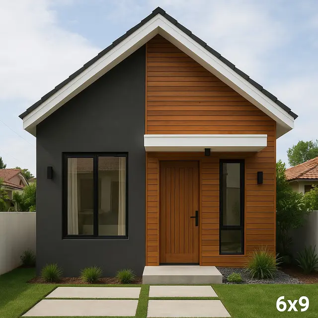 Desain Rumah 6x9 dengan Atap Pelana