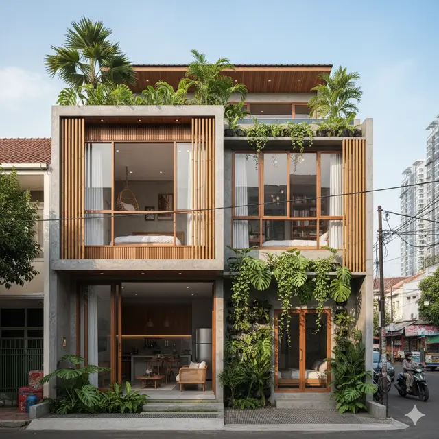 Model Rumah Tropis untuk Lahan Sempit
