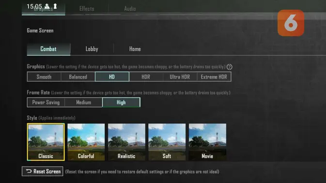 <p>Setting grafis PUBG Mobile di Infinix Note 40 Pro (Liputan6.com/ Agustin Setyo Wardani)</p>