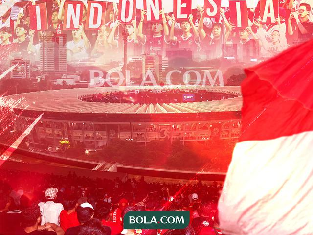 <p>Ilustrasi - Suporter Timnas Indonesia atmosfer SUGBK (Bola.com/Adreanus Titus)</p>