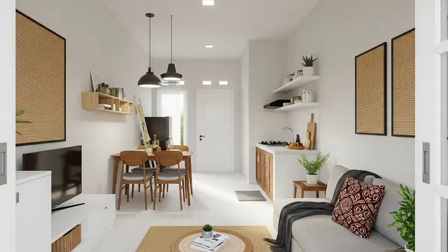 Desain Rumah 4x10 dengan Ruang Keluarga Menyatu