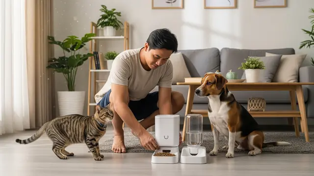 Dispenser Makanan dan Minuman Otomatis untuk Hewan Peliharaan (Gemini AI)