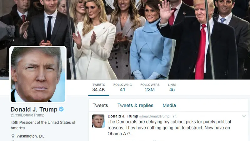 Siapa 40 Akun yang Di-Follow Donald Trump di Twitter?