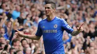 7. Fernando Torres - Chelsea memboyong striker karismatik Spanyol ini dengan harga 50 juta poundsterling dari Liverpool. Produktivitasnya menurun bersama The Blues hingga akhirnya dipinjamkan ke AC Milan. (AFP/Olly Greenwood)