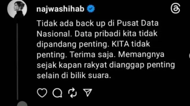 Curhat Najwa Shihab Soal Bocornya Data Pribadi Warga: Kita Cuma Dianggap Penting di Bilik Suara