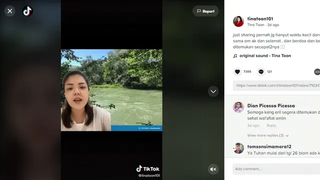 Tina Toon doakan Eril putra sulung Ridwan Kamil ditemukan dengan kedaaan selamat