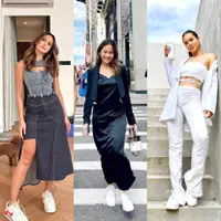 Pevita Pearce menjadi salah satu artis yang kerap menggunakan sneakers di berbagai kesempatan. Gayanya tak pernah gagal, selalu kece dan stylish.