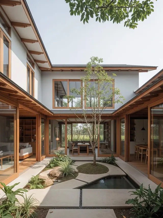 Desain Rumah dengan Konsep Inner Courtyard yang Bikin Udara Lebih Sejuk