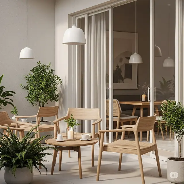 Model Teras Rumah Ala Cafe. Foto: Gemini