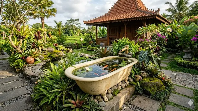 Inspirasi Kolam Ikan dari Bak Bekas yang Tampil seperti Taman Mahal