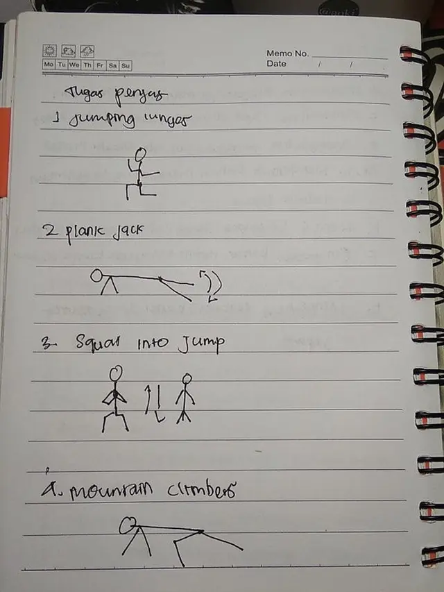 7 Ilustrasi Kocak Gerakan Olahraga di Tugas Sekolah Ini Bikin Senyum-senyum