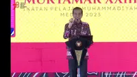 Presiden Joko Widodo (Jokowi) saat menghadiri Muktamar Ikatan Pemuda Muhammadiyah (IPM) di Medan. (Foto: Tangkapan YouTube Sekretariat Presiden)