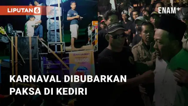 Beredar video viral terkait pembubaran paksa sebuah karnaval. Hal itu terjadi di Desa Sentul, Kabupaten Kediri Jawa Timur