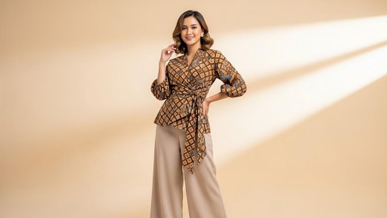 Batik Wrap Top Balon