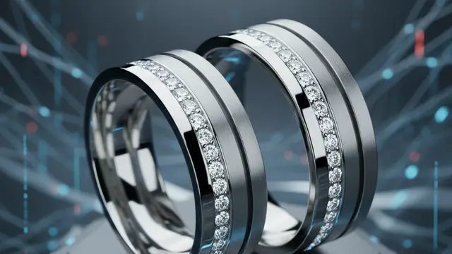 Ilustrasi Cincin Nikah Model Silver Futuristik