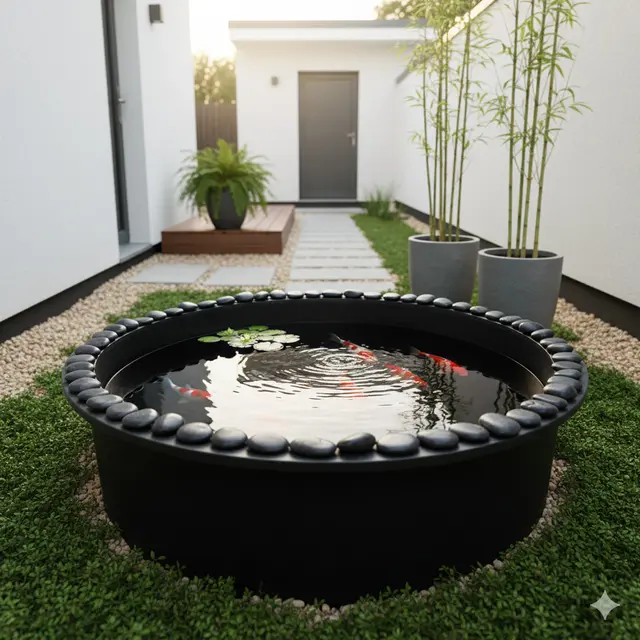 Kolam Ikan Mini di Taman Sempit