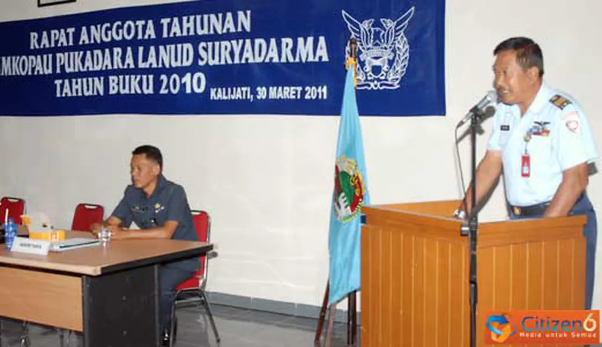 Citizen6, Subang: Primer Koperasi Pukadara Lanud Suryadarma, Subang, Rabu (30/3) mengadakan Rapat Anggota Tahunan (RAT) tahun buku 2010 di Aula Serbaguna Sekbang Lanud Suryadarma. (Pengirim: Dodo)