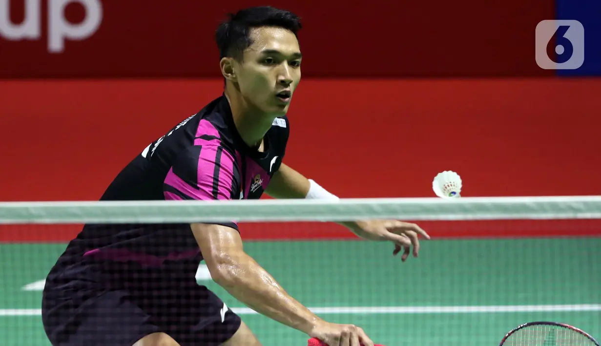 Jojo dikejar 7-9, namun jaga keunggulan di interval dengan 11-7. (Liputan6.com/Helmi Fithriansyah)