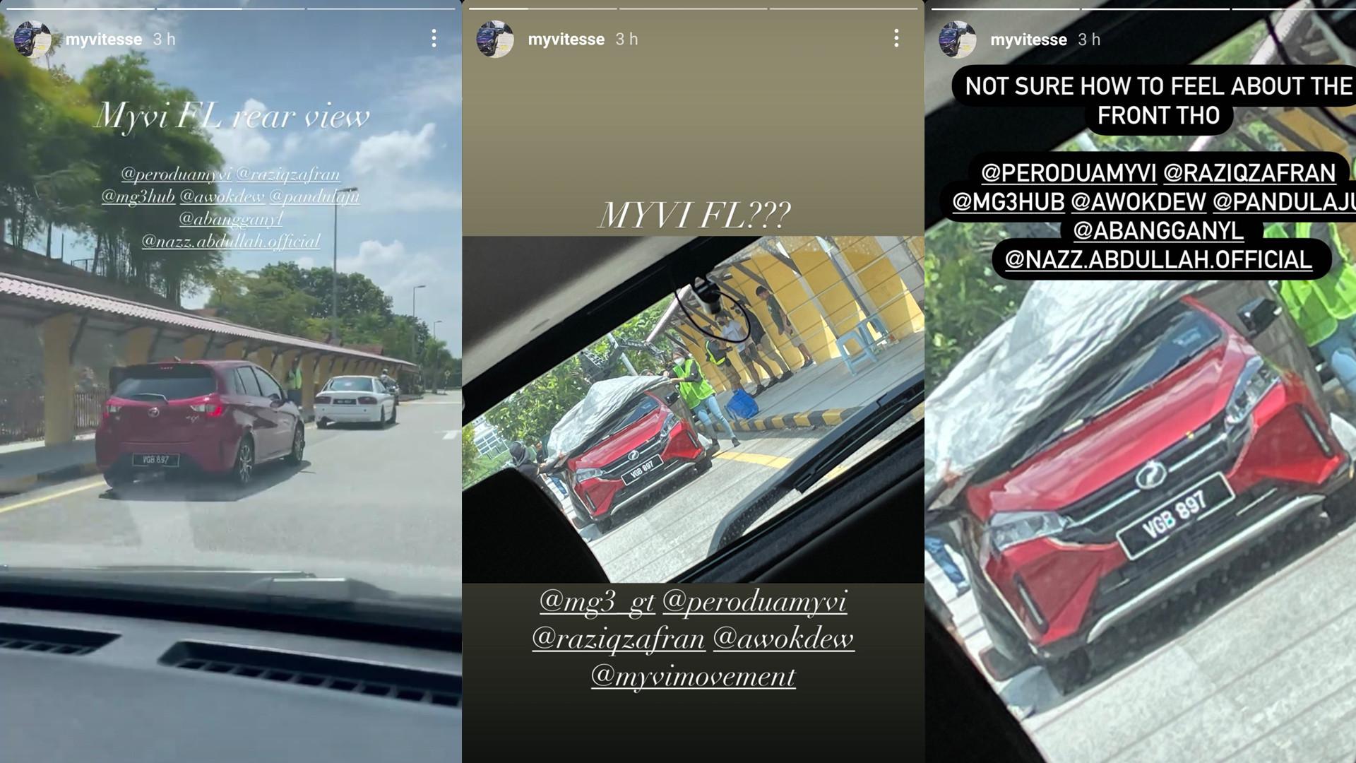 Perodua Myvi facelift di jalan (Instagram/@myvitesse)