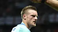Striker Leicester City asal Inggris, Jamie Vardy. (AFP/Anne-Christine Poujoulat)
