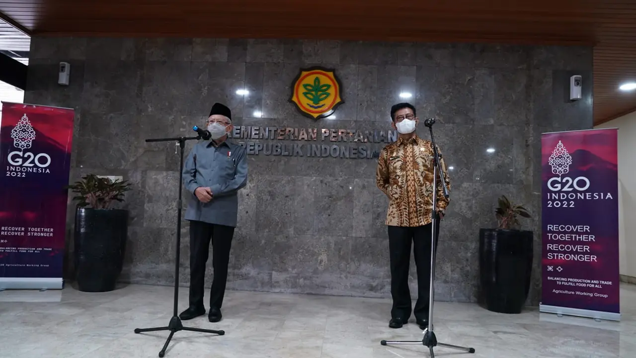 Wakil Presiden (Wapres) Ma’ruf Amin mengunjungi kantor Kementerian Pertanian