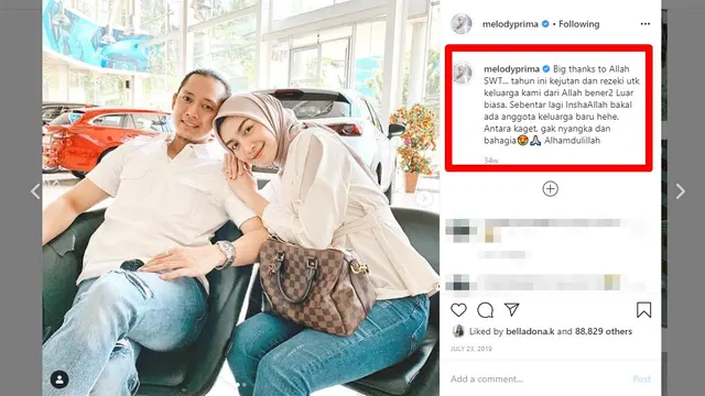 Hampir Lahirkan Anak di Mobil, Ini 7 Potret Perjalanan Kehamilan Melody Prima