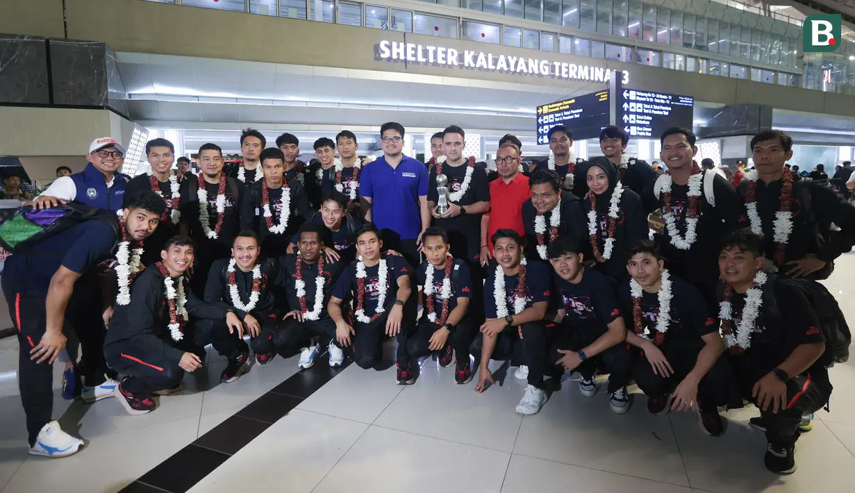Timnas Futsal Indonesia berhasil juara Piala AFF Futsal 2024 setelah mengalahkan Vietnam 2-0 di partai final di Terminal Hall, Nakhon Ratchasima, Thailand. (Bola.com/M Iqbal Ichsan)