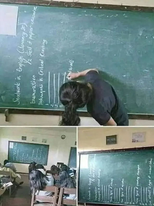 6 Tingkah Murid di Papan Tulis Ini Absurd Pol, Guru Senyum Tipis