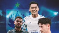 PSIS Semarang - Septian David Maulana, Victor Guilherme dos Santos Carvalho (Vitinho), Taisei Marukawa (Bola.com/Decika Fatmawaty)