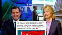 Akun Twitter dua mantan host Fox News, Eric Bolling dan Greta Van Susteren, diretas. Para peretas mengirimkan pesan langsung kepada Presiden AS Donald Trump yang menyatakan dukungannya untuk pemerintah Turki dan Presiden Recep Tayyip Erdogan. (Twitter)