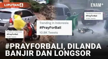 Media sosial diramaikan dengan tagar #PrayForBali. Tagar muncul usai sejumlah wilayah di Bali dilanda hujan hingga banjir berarus deras. Seperti yang terjadi di Ubud pada Selasa (18/10/2022).