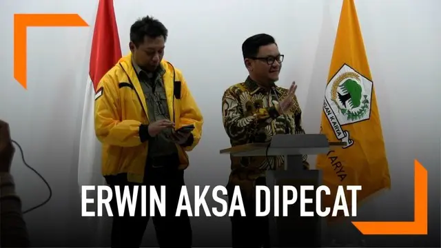 DPP Partai Golkar memberhentikan Erwin Aksa dari jabatannya sebagai Ketua Bidang Koperasi dan UKM di partai berlambang pohon beringin itu.