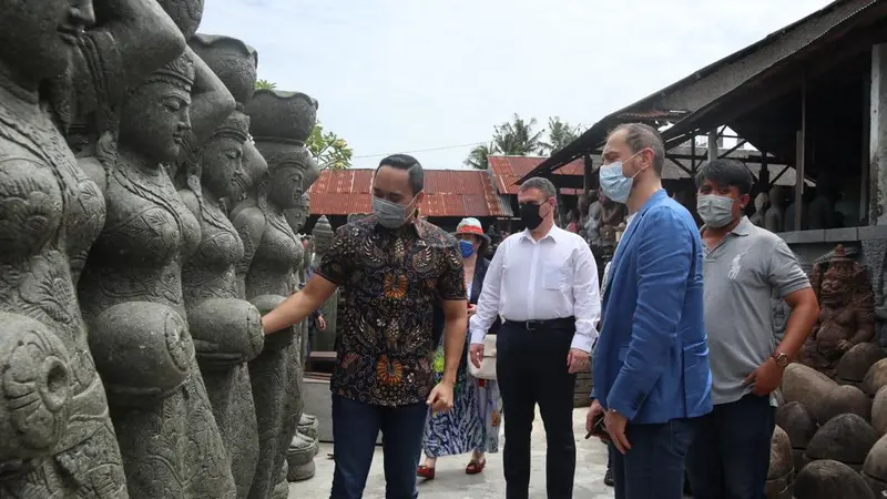 Wakil Ketua BKSAP DPR RI Putu Supadma Rudana menerima kunjungan Duta Besar Rumania untuk Indonesia Dan Adrian Balanescu di Bali.