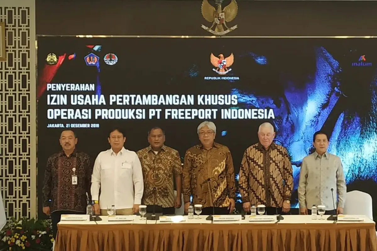 Pemerintah telah menerbitkan Izin Usaha Pertambangan Khusus (IUPK) PT Freeport Indonesia, setelah disepakatinya poin-poin negosiasi yang panjang. (Wicak/Liputan6.com)