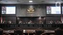 Suasana sidang uji materi Undang-Undang Nomor 35 Tahun 2009 tentang Narkotika terhadap UUD 1945 atau legalisasi ganja untuk medis di Gedung Mahkamah Konstitusi, Jakarta, Rabu (20/7/2022). Sidang uji materi tersebut dengan pemohon Dwi Pertiwi, Santi Warastuti, Nafiah Murhayanti, Perkumpulan Rumah Cemara, Institute for Criminal Justice Reform (ICJR), dan Perkumpulan Lembaga Bantuan Hukum Masyarakat atau Lembaga Bantuan Hukum Masyarakat (LBHM). (merdeka.com/Iqbal S. Nugroho)