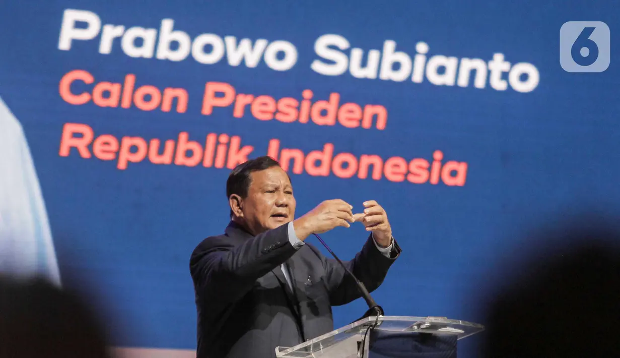 Prabowo Subianto menceritakan pengalamannya ketika bermain saham di bursa Eropa. (Liputan6.com/Angga Yuniar)