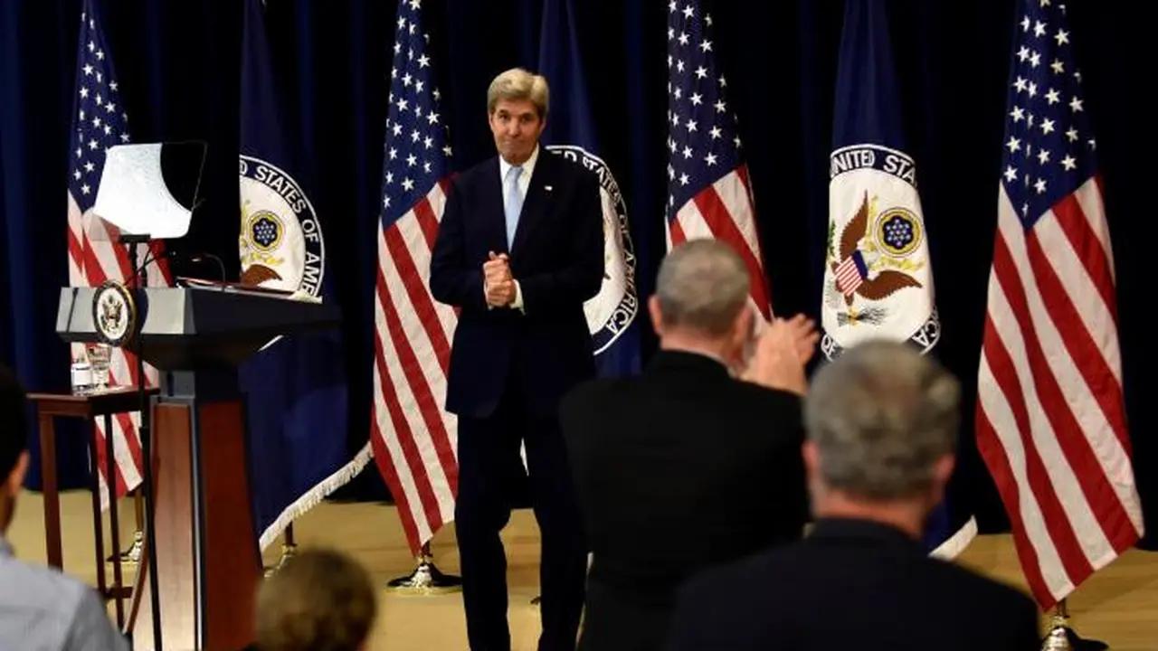 Menteri Luar Negeri AS, John Kerry memberikan pidato jelang akhir masa jabatannya