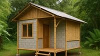 7 Model Rumah Kecil Tapi Cantik 3x6 Meter dari Bambu dan Batako, Tampilan Estetik, Hemat Biaya dan Ramah Lingkungan (sumber:AI)