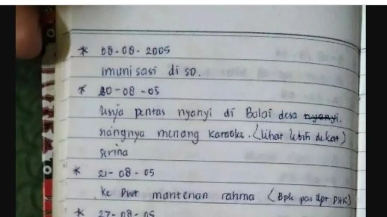 Wanita Ungkap Isi Buku Harian Ibunya, Catat Tumbuh Kembang Anaknya Sejak Lahir Hingga Masuk Kuliah