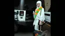 Baby Margaretha mengaku bahwa ia pergi umroh untuk menenangkan diri. Banyak sekali cobaan, salah satunya, pertikaian akibat cemburu buta dengan Amel Alvi, Jakarta, Kamis (5/6/2014) (Liputan6.com/Panji Diksana)